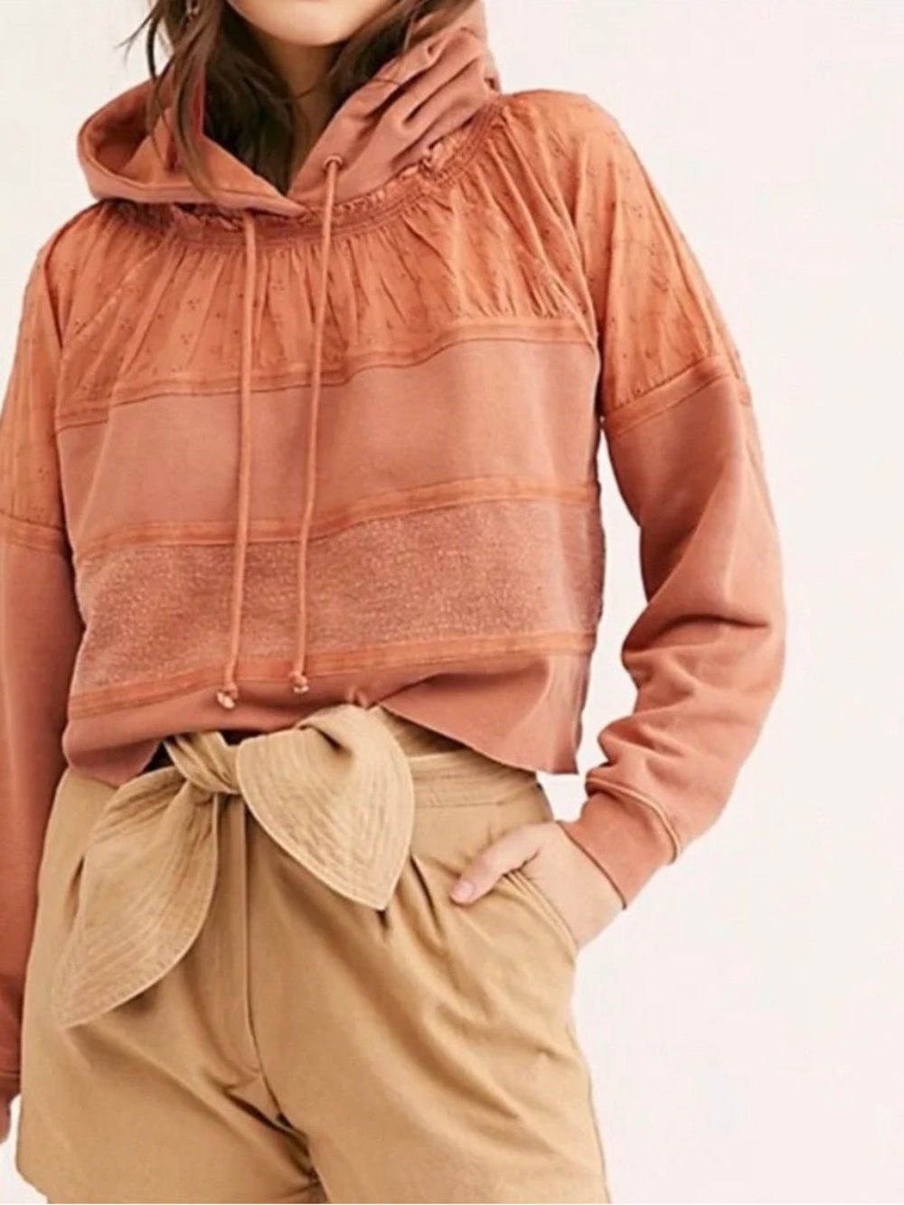 Free People Piper Pullover crop hoodie size M $128 retail